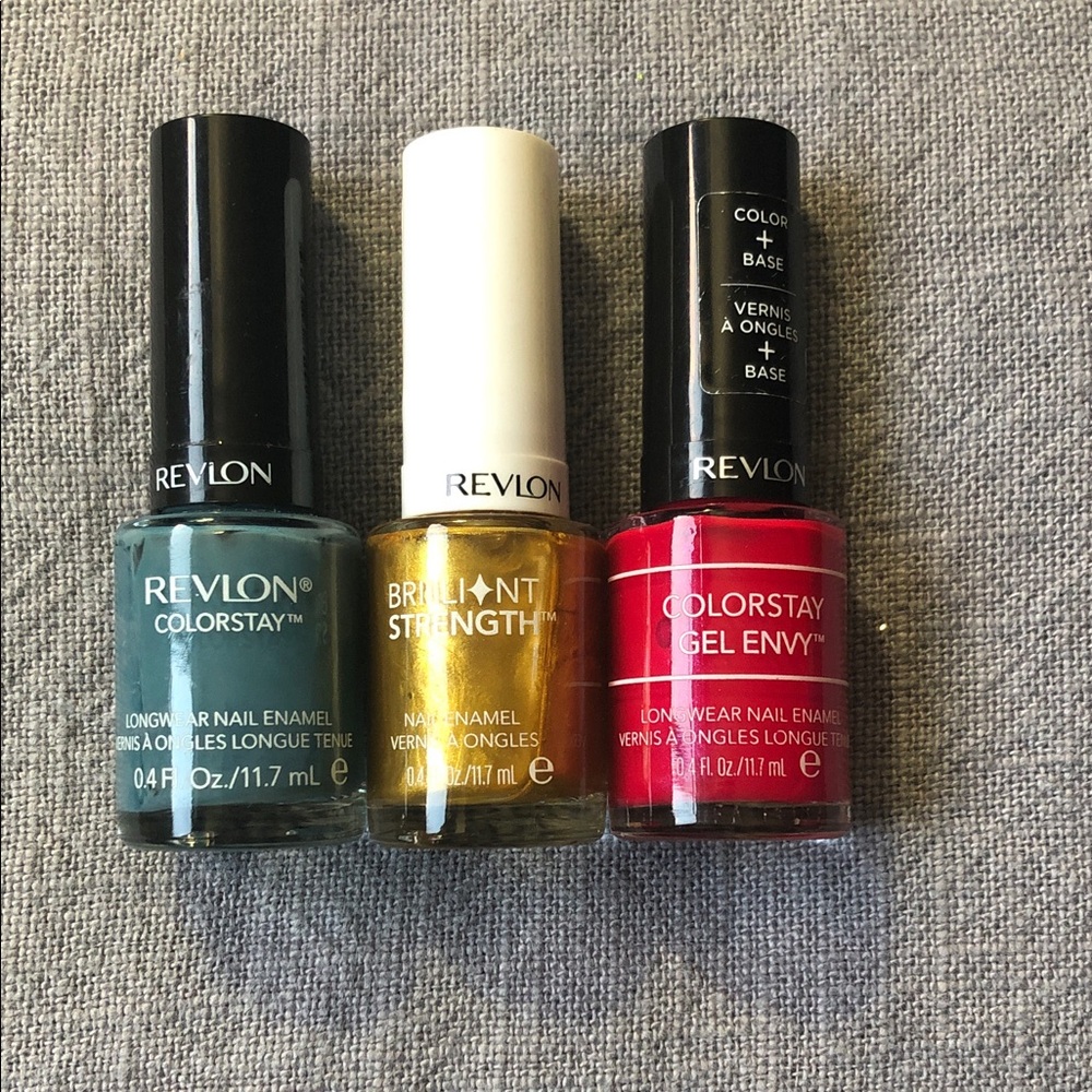 Revlon ColorStay Nail Polish Set - Teal, Gold, Red